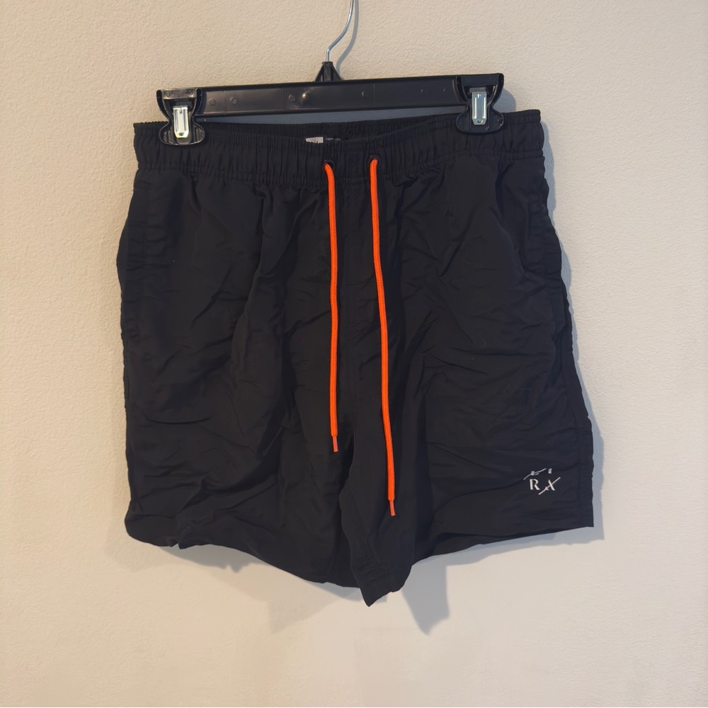 Black Shorts with Orange Drawstring